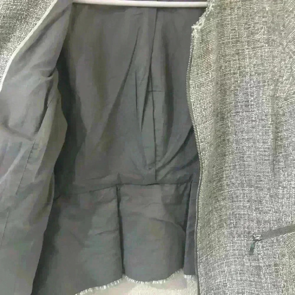 Liz Claiborne women’s tweed zip up fringe jacket size L - Picture 10 of 12